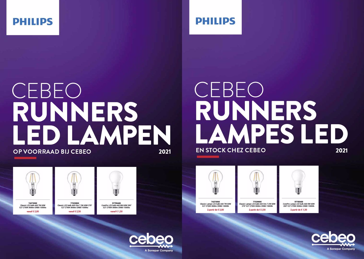 Cebeo runners lampes LED - Philips